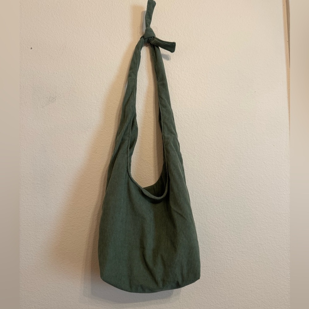 PIQUE LIFE Furoshiki Forest Tote Bag Corduroy Tie Handle Green